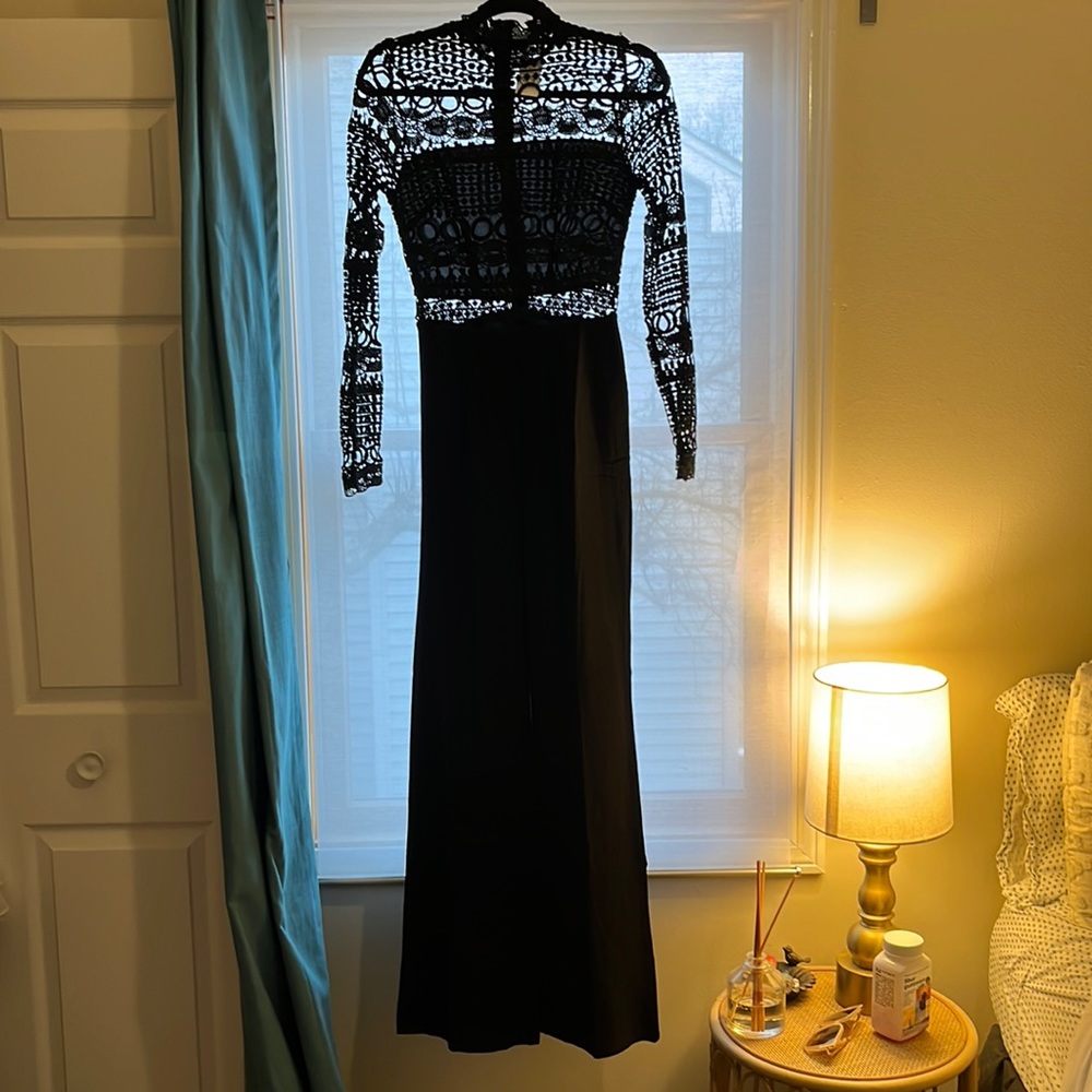 NWT Crochet top black jumpsuit - Small